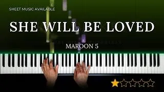 Thumbnail: Maroon 5 - She Will Be Loved (Beginner Piano Tutorial)