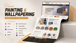 Thumbnail: Premium Painting & Wallpapering Website Template | HTML CSS JavaScript Responsive Design