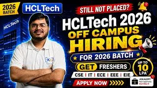 Thumbnail: HCLTech Off Campus Hiring 2026 | Graduate Engineer Trainee GET | Apply Now