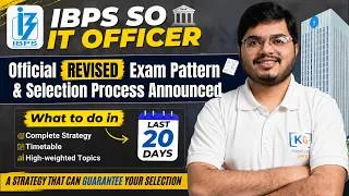 Thumbnail: IBPS SO IT Officer 2026 New Pattern | Final 20-Day Strategy for 29 Aug Prelims