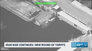 Thumbnail: President Trump doubles down on trade war as U.S. continues trading strikes with Iran