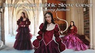 Thumbnail: Basque Waist Bubble Sleeve Corset Tutorial & SEWING PATTERN // (Renaissance Inspired)