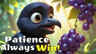 Thumbnail: Don't Rush | Patience Always Wins | The Crow That Learned to Wait #kidsstories