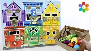 Thumbnail: Learn Colors and Numbers with a Latches Board | Preschool Learning