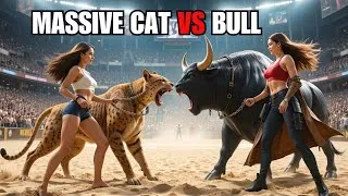 Thumbnail: Massive Muscular Cat vs. Black Bull Training | Animal Strength & Speed Facts | Who is more Powerful?