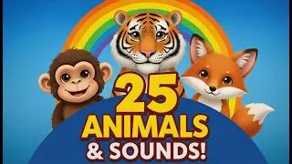 Thumbnail: 25 Pet Animals for Kids | Names & Simple Sentences | Learning Video for Children #petanimals