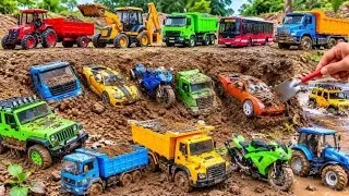 Thumbnail: Toy Cars | Car, Bike, Truck & Bus Digging Out from Dirt & Soil Adventure