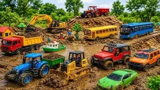 Thumbnail: Toy Vehicles | Tractor, Bulldozer, Cars & Bus Ultimate Mud Adventure