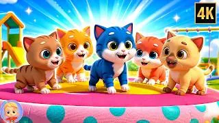 Thumbnail: Five Little Kittens Jumping on the Bed + Animal Songs for Kids | Nursery Rhymes