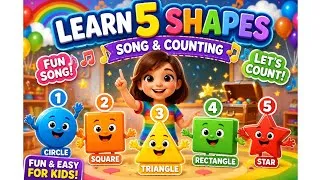 Thumbnail: 🔺 Learn Shapes for Kids | Shapes Song & Counting Shapes | Fun Preschool Learning Animation