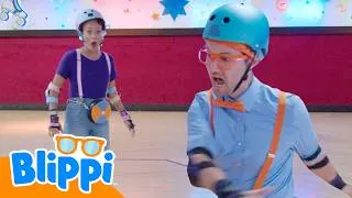 Thumbnail: Rollerway Meekah & Blippi 🛼 - Sports & Games Cartoons for Kids