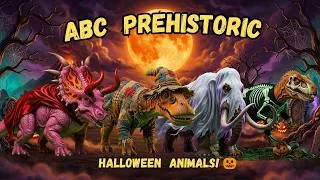Thumbnail: ABC Spooky Prehistoric Animals! 🎃 Halloween Nursery Rhymes for Kids | Learn ABC Dinosaurs