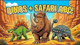 Thumbnail: Learn ABC with Dinosaurs & Safari Animals! 🦁 Phonics Song for Kids | A to Z Animals