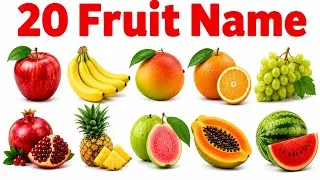 Thumbnail: 20 Fruit Names in English and Hindi🍎| Learn Fruits Names for Kids |English Vocabulary |Kids Learning