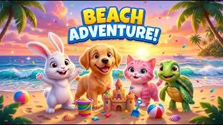 Thumbnail: 🐰 Bunny & Friends Beach Adventure! 🏖️ Fun Kids Cartoon | #shorts