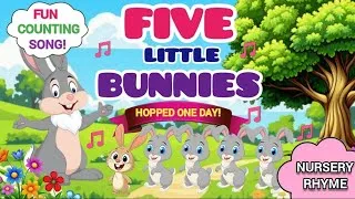Thumbnail: Five Little Bunnies Hopped One Day | Fun Nursery Rhyme for Kids | Kids World