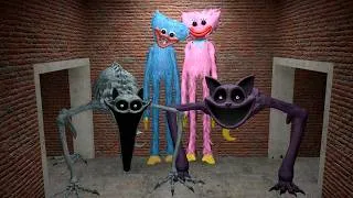 Thumbnail: NIGHTMARE CATNAP AND CATNAP AND HUGGY WUGGY HUNTED FOR KISSY MISSY in gm_construct map (Garry's Mod)