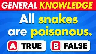 Thumbnail: TRUE or FALSE Quiz..? 50 General Knowledge Questions 🧠 Can You Score 50/50? | General Knowledge Quiz