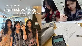 Thumbnail: *realistic* high school day in my life 🏫: wake up at 6am, studying, grwm, after school study