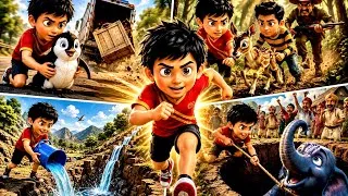 Thumbnail: Shiva Saves a Lost Penguin, Deer & Giant Elephant! | Shiva’s Biggest Animal Rescue Adventure!