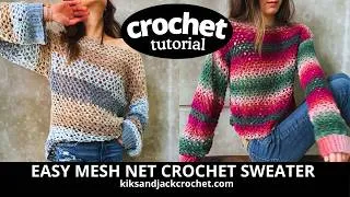 Thumbnail: Easy Crochet Mesh Sweater Tutorial! Your New Favorite Summer Top - Beginner-Friendly and Fast