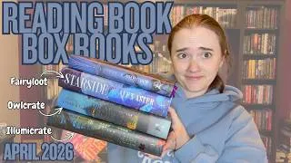 Thumbnail: Reading all of my book box books: April 2026 Picks || Illumicrate, Owlcrate, Fairyloot
