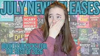 Thumbnail: July 2026 New Book Releases and The Lazy Book Club Picks for the rest of 2026