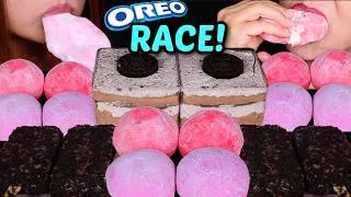 Thumbnail: ASMR OREO DESSERT RACE! OREO SCOOP CAKE, BIG CREAM MOCHI, CHOCOLATE CRUNCH ICE CREAM 먹방