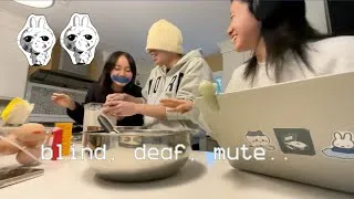 Thumbnail: clueless college students attempt blind deaf mute baking (cupcakes)
