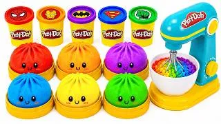 Thumbnail: How to make Rainbow Dumpling Squishy Kinetic Sand & Play Doh Clay 🥟🌈 Kinetic Sand ASMR