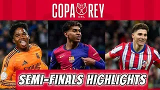 Thumbnail: Copa del Rey 2025 Semi Finals! ⚔️ Real Madrid vs Real Sociedad & Barcelona vs Atlético – Highlights