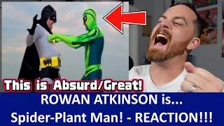 Thumbnail: American Reacts ROWAN ATKINSON Becomes a Super Hero in 'Spider-Plant Man for Comic Relief REACTION