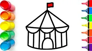 Thumbnail: How to Draw and Color a Mini Circus Tent | Easy Step by Step Tutorial