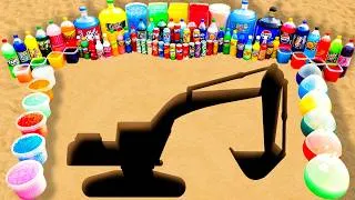 Thumbnail: Giant Excavator Underground Hole Experiment with Big Orbeez, Balloons of Sodas, Coca Cola vs Mentos