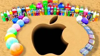 Thumbnail: How to make APPLE logo with Big Rainbow Orbeez, Giant Balloons of Sodas, Pepsi, Coca Cola and Mentos