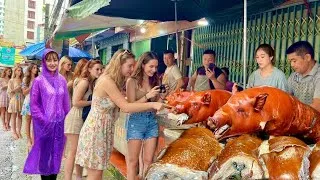 Thumbnail: special holiday. Daughters buy whole roasted pigs to gift to their parents in gratitude for raising
