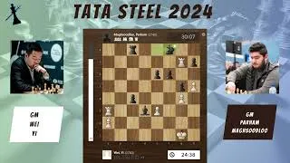 Thumbnail: Wei Yi vs Parham Maghsoodloo - Round 4 Tata Steel Chess 2024 || King Sacrifice