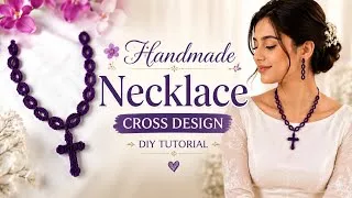 Thumbnail: Beautiful Crochet Cross Necklace ✝️ | Easy Handmade Cross Necklace Tutorial | DIY Crochet Jewelry