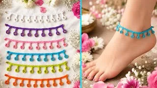 Thumbnail: Super Easy Crochet Anklet Tutorial ! 🌺😍Crochet Anklet with Beads ! Crochet Payal kaise Banaye |✨