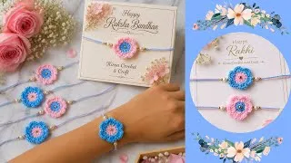 Thumbnail: Crochet Flower Rakhi 🌸 Making Tutorial | Easy & Beautiful Rakhi Design | DIY Crochet Rakhi✨