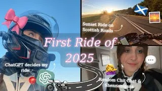 Thumbnail: ChatGPT Chooses My First Ride of 2025 | Sunset Motovlog in Scotland