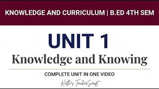 Thumbnail: Knowledge - Types, Forms, Kinds, Dimensions, Indian western Theories, Validity  Unit 1 Fully Covered