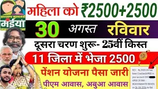 Thumbnail: 30 अगस्त | 11 जिला में 2500✅ maiya yojana 25th installment | maiya samman yojana ka paisa kab milega
