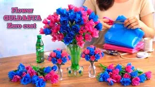 Thumbnail: Flower Guldasta Banane ka Tarika / how to make flower guldasta from shopping bag/Flower guldasta 