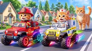Thumbnail: Ginger Kittens Build Lightning Fire & Ambulance Trucks to Surprise Mama Cat! 🚒🚑❤️