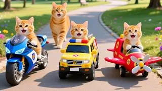 Thumbnail: Ginger Kittens Build Custom Police Bike, SUV & Airplane to Surprise Mama Cat! 🚔🏍️✈️