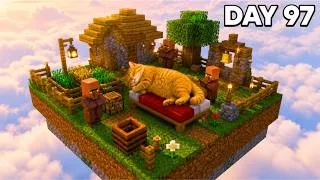 Thumbnail: Meme Cat Built a Village on Skyblock!
