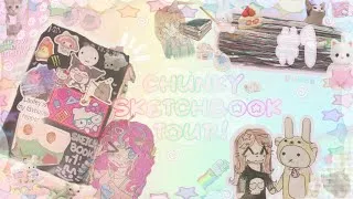 Thumbnail: MY FIRST CHUNKY SKETCHBOOK TOUR 🍥🐾 || halfway through! (kinda chaotic :p) 