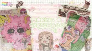 Thumbnail: MAKE A SKETCHBOOK PAGE WITH ME || FIRST VIDEO 🌷🍥 (voice reveal too :D) 