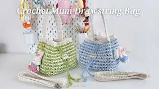 Thumbnail: Crochet Mini Drawstring Bag Tutorial EP.114 ( กระเป๋าน้องหนมชั้น💚🩵 ) | KJ Korn